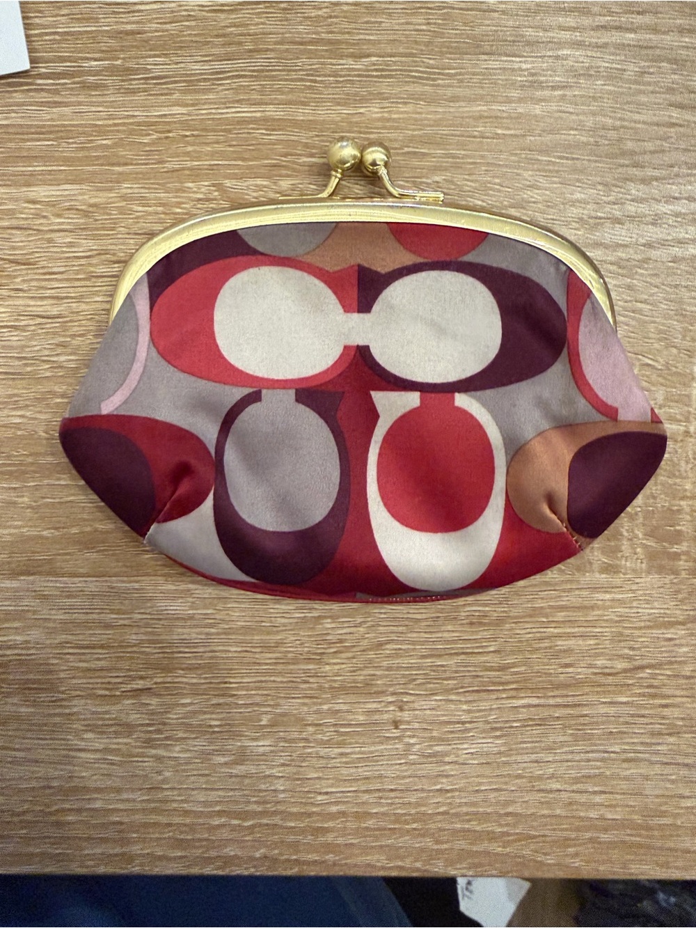 Coach Ashley Scarf Print Sateen Kiss-Lock Coin Purse